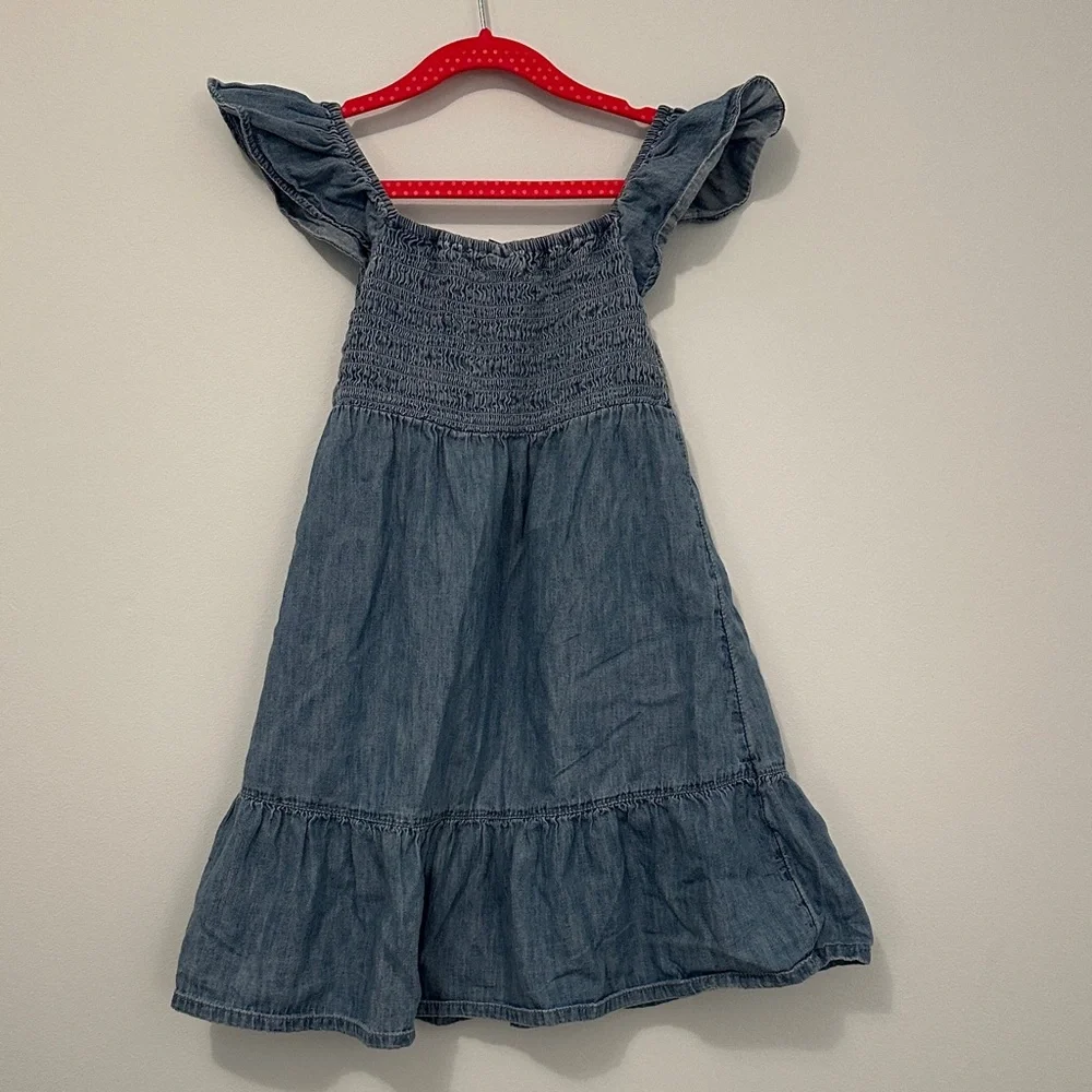 Gap Kids Denim Flutter Sleeve Dress Size 4-5 (XS)